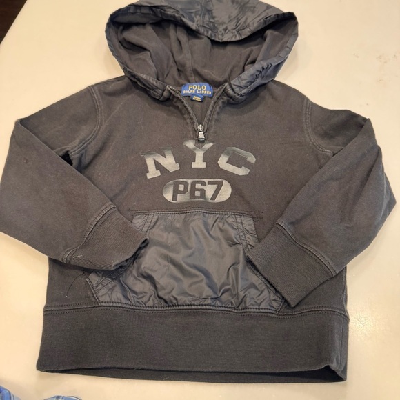 Polo Ralph Lauren Boys NYC Hoodie & Button Down Plaid S/S Shirt Sz 3T - Picture 2 of 13